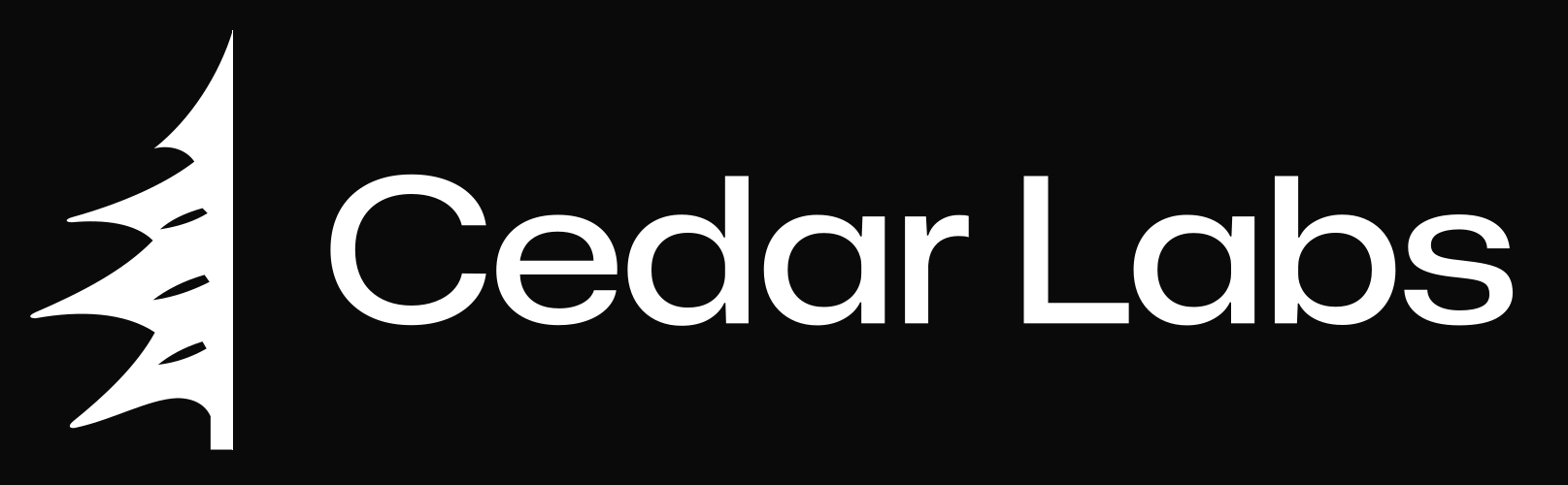 Abstract Half Cedar Cedar Labs logo in white