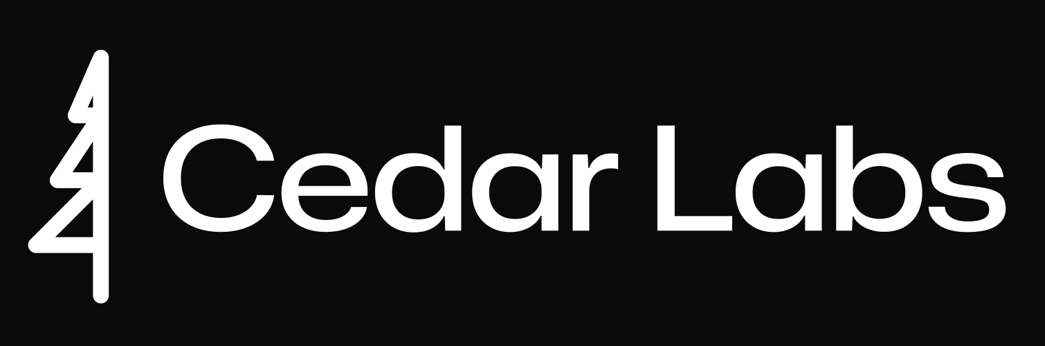 Continuous Circuit Cedar Labs logo in white