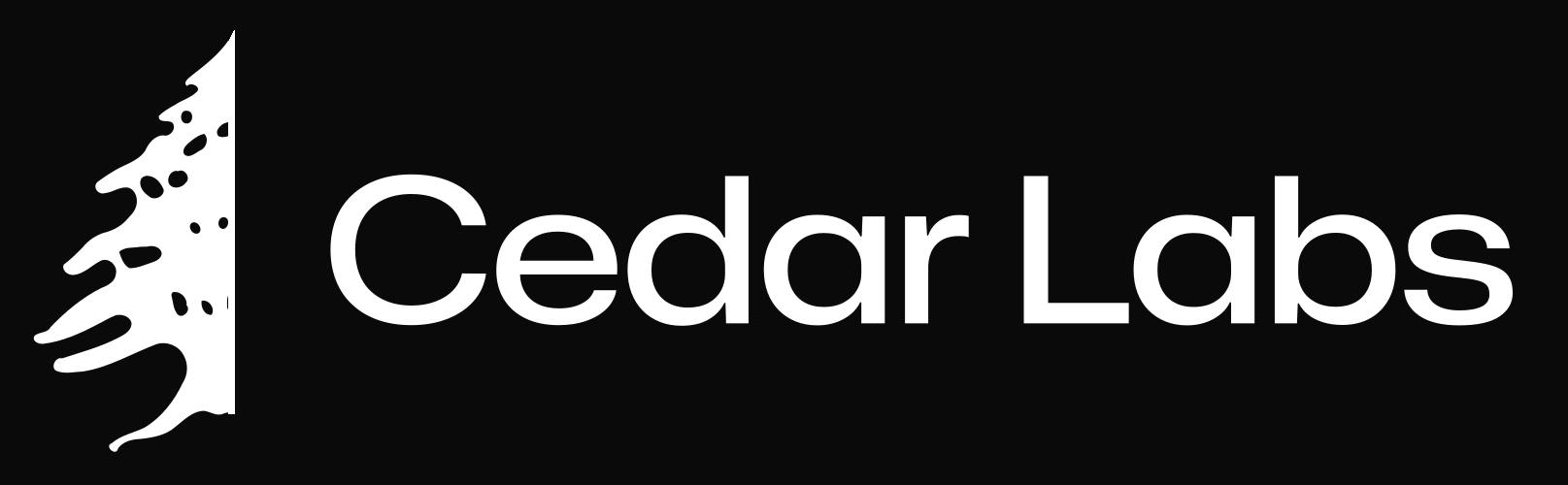Half Lebanese Cedar Cedar Labs logo in white